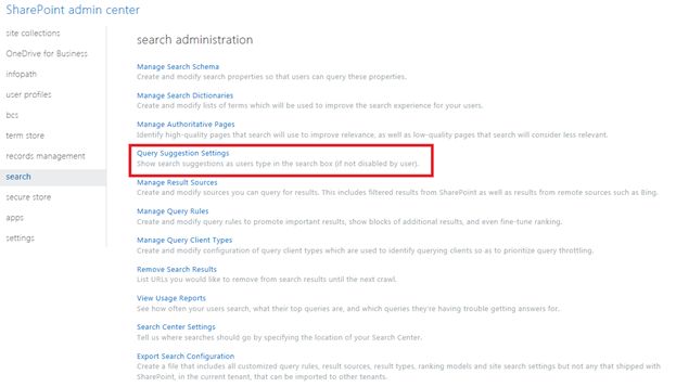Navigate to Search Administration